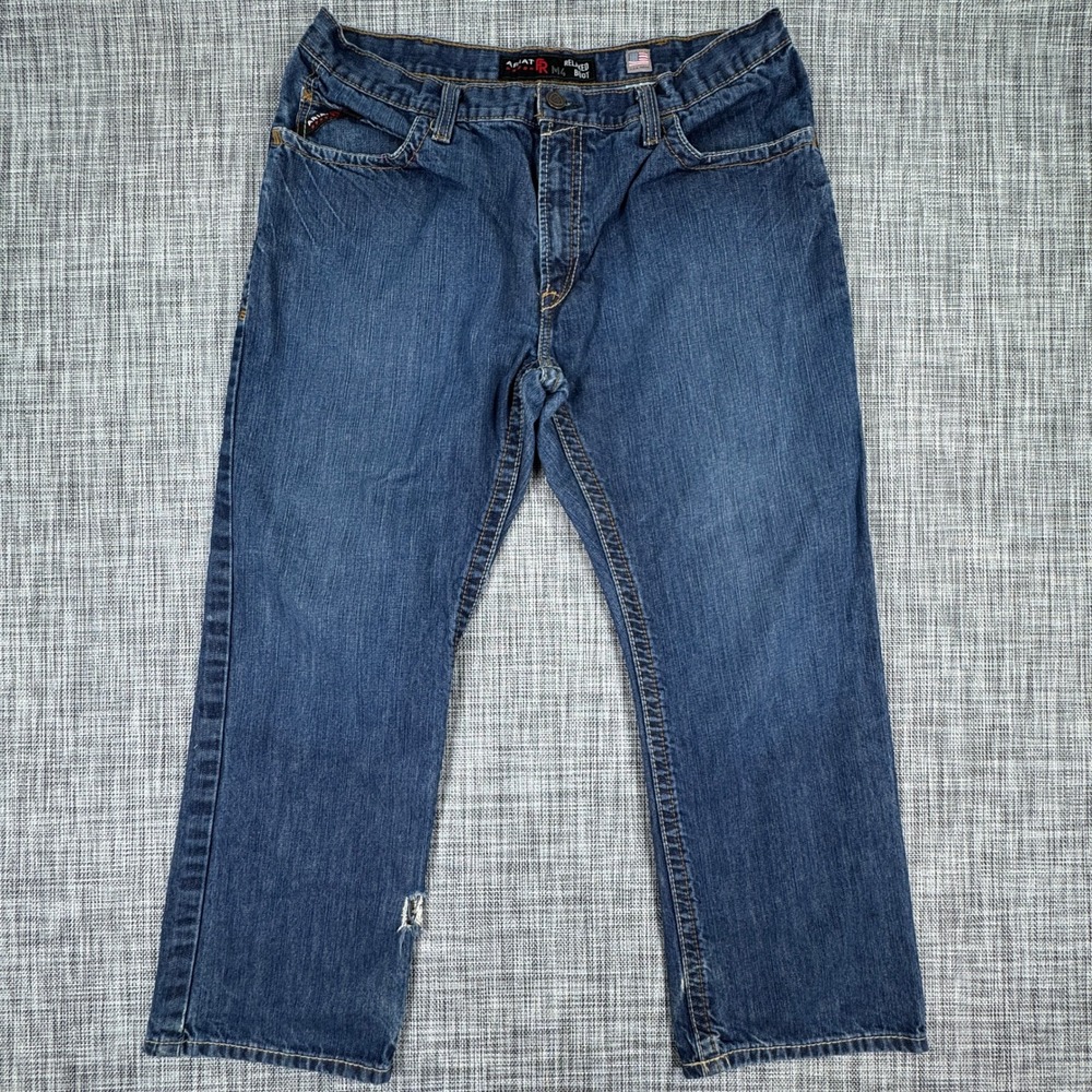 Ariat FR M4 Men's Flame Resistant Relaxed Bootcut Work Jeans Blue 38x30